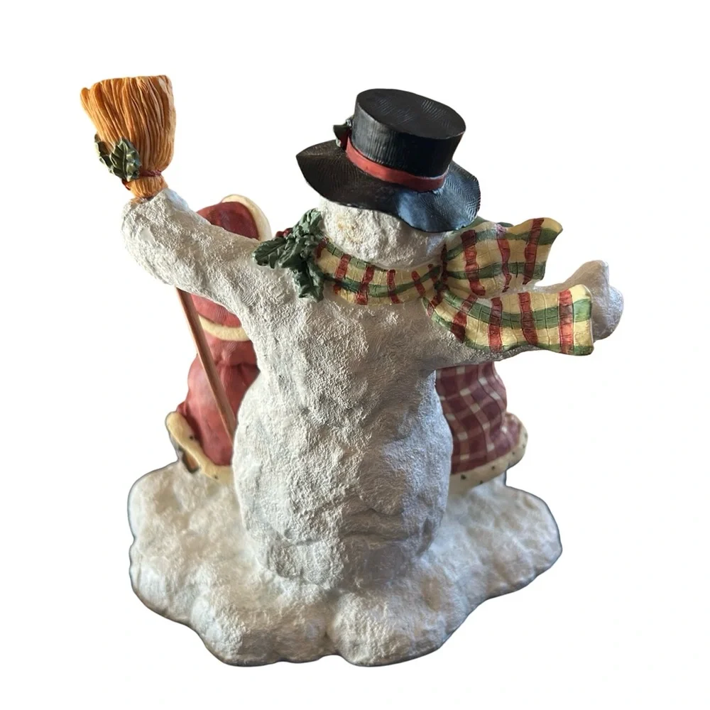 Vtg 1998 Susan Winget Merry Round Snowmen #4 Figurine by Lang & Wise W/ Box